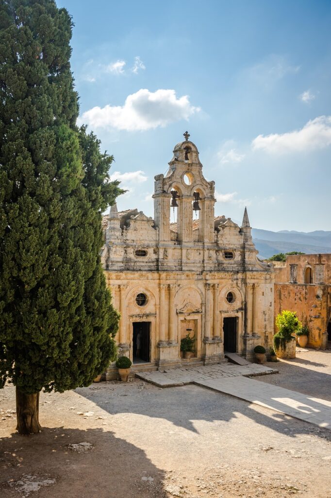 arkadi monastery, baroque architecture, greece, arcadi, monastery, europe, crete, christianity, faith, eastern orthodox monastery, religion, monument, orthodox, pray, to travel, tourism, summer vacation